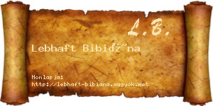 Lebhaft Bibiána névjegykártya